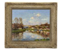 MORET SUR LOING, AN OIL BY LAURENT VIALET