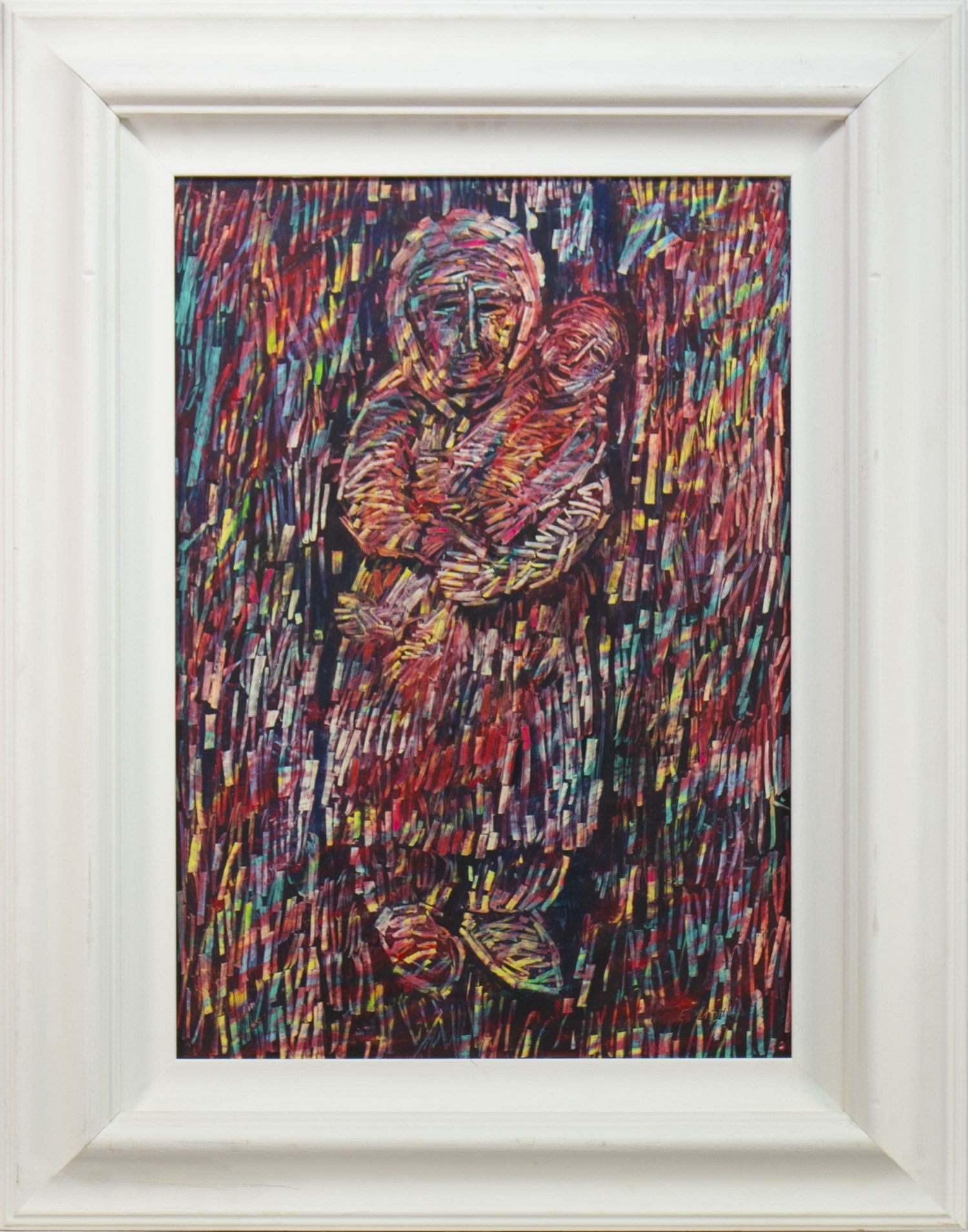 MOTHER AND CHILD, AN OIL BY ROBERT MEMISHI