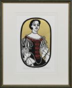 MARY, WIFE OF WILLIAM OF ORANGE, A LINOCUT BY WILLIE RODGER