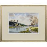 RIVER TWEED, PEEBLES, A WATERCOLOUR BY JOSEPH MAXWELL STUART