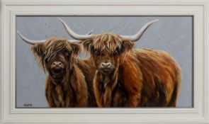 BONNIE BUDDIES, AN OIL BY LYNNE JOHNSTONE