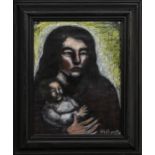 MADONNA AND CHILD, A MIXED MEDIA BY HUGH BYARS