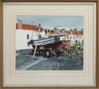 PITTENWEEM HARBOUR, AN OIL BY HAMISH MACDONALD