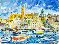 PENZANCE HARBOUR, AN OIL BY ALAN FURNEAUX