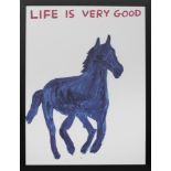 LIFE IS VERY GOOD, A LITHOGRAPH BY DAVID SHRIGLEY