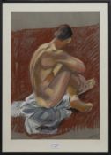MALE NUDE, A PASTEL BY A FOLLOWER OF DUNCAN GRANT