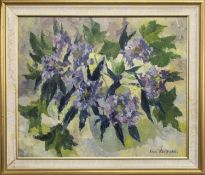 STILL LIFE WITH LILAC BLOOMS, AN OIL BY KIM REDPATH