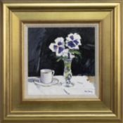 STILL LIFE WITH PANSIES, AN OIL BY ROBERT KELSEY