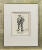 STANDING ALONE, A PENCIL DRAWING BY ALEXANDER MILLAR