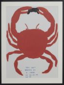 YOU GOT BEATEN BY A CRAB, A LITHOGRAPH BY DAVID SHRIGLEY