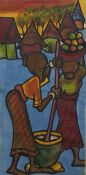 AN UNTITLED AFRICAN SCHOOL OIL