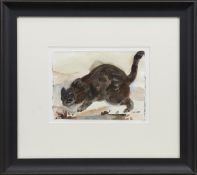 CAT AND MOUSE, A WATERCOLOUR BY HELGA CHART