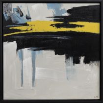 AN ABSTRACT LANDSCAPE TRIPTYCH OIL BY STUART MARTIN