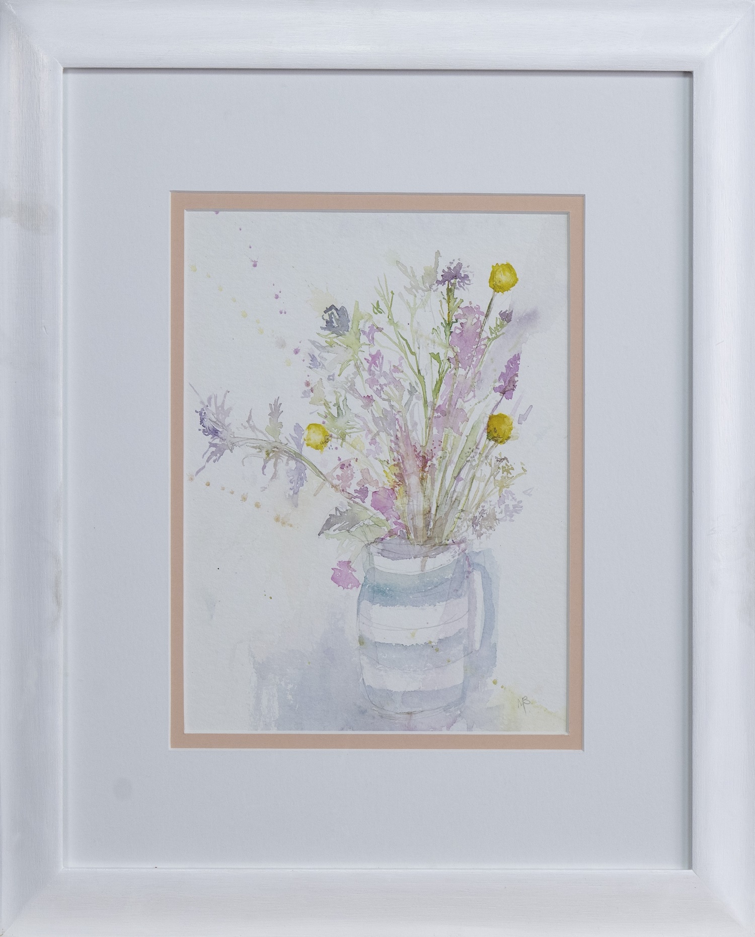 KITCHEN FLOWERS, A WATERCOLOUR BY MAY BYRNE