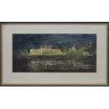 CHATEAU CHAMBORD, FLOODLIT, A MIXED MEDIA BY EUPHEN ALEXANDER