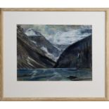 VICTORIA GLACIER, LAKE LOUISE, ALBERTA, A PASTEL BY WILLIAM CADENHEAD