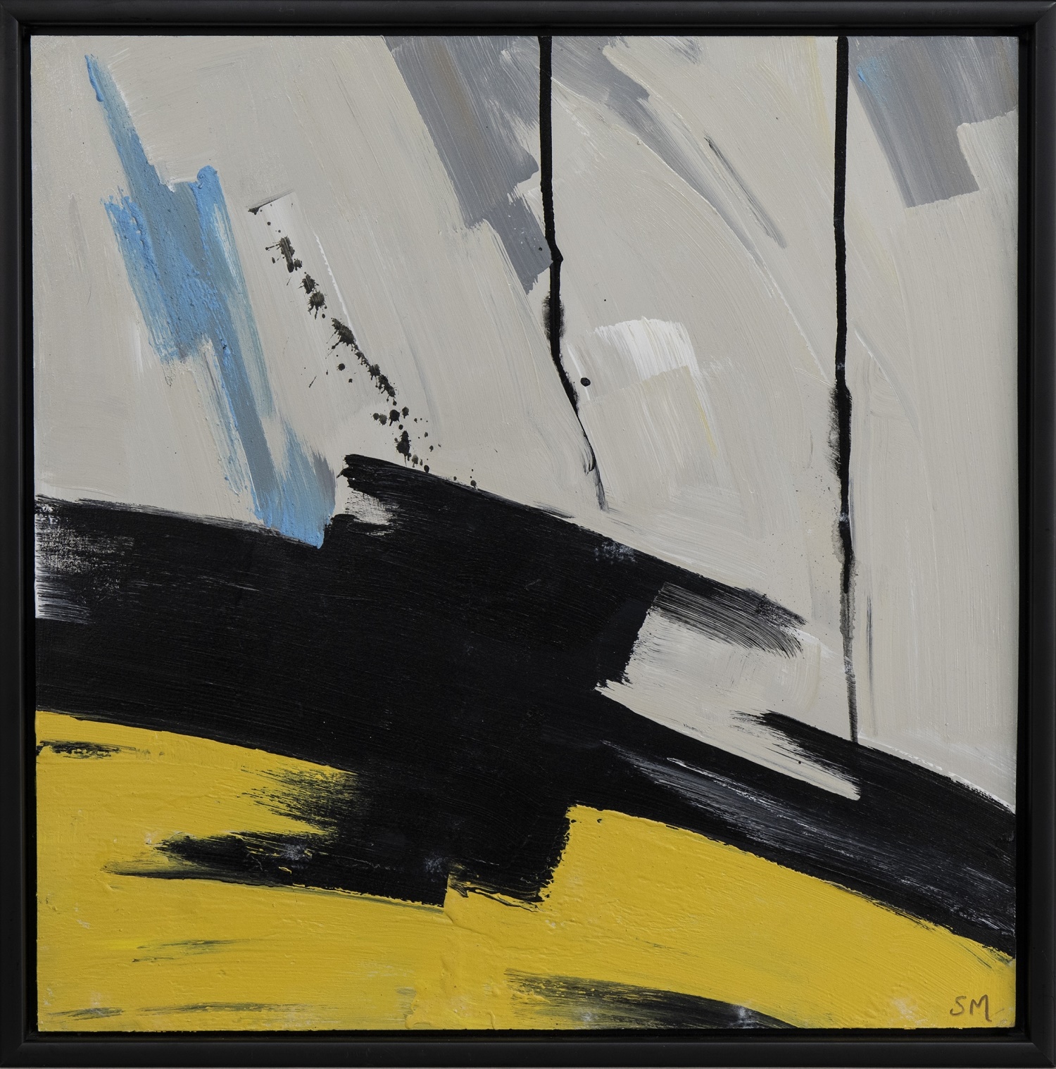 AN ABSTRACT LANDSCAPE TRIPTYCH OIL BY STUART MARTIN - Image 3 of 3