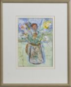 SUMMER FLOWERS, A WATERCOLOUR BY IRENE LESLEY MAIN