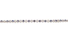 A SAPPHIRE AND DIAMOND BRACELET