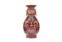 A RARE CHINESE REVOLVING VASE