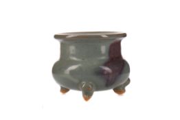 A CHINESE JUN WARE TRIPOD CENSER