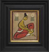 MOTHER AND CHILD, A TEMPERA ATTRIBUTED TO JAMINI ROY