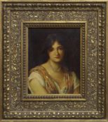 HEAD AND SHOULDERS PORTRAIT OF A YOUNG WOMAN, AN OIL IN THE MANNER OF 'SPANISH' PHILIP