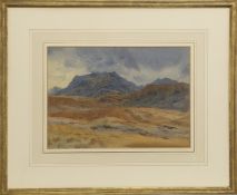 STALKING COUNTRY, NEAR INVERARN, ROSS-SHIRE, A WATERCOLOUR BY ARCHIBALD THORBURN