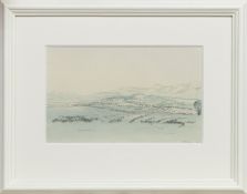 THE ALBAN HILLS, A WATERCOLOUR BY SIR MUIRHEAD BONE