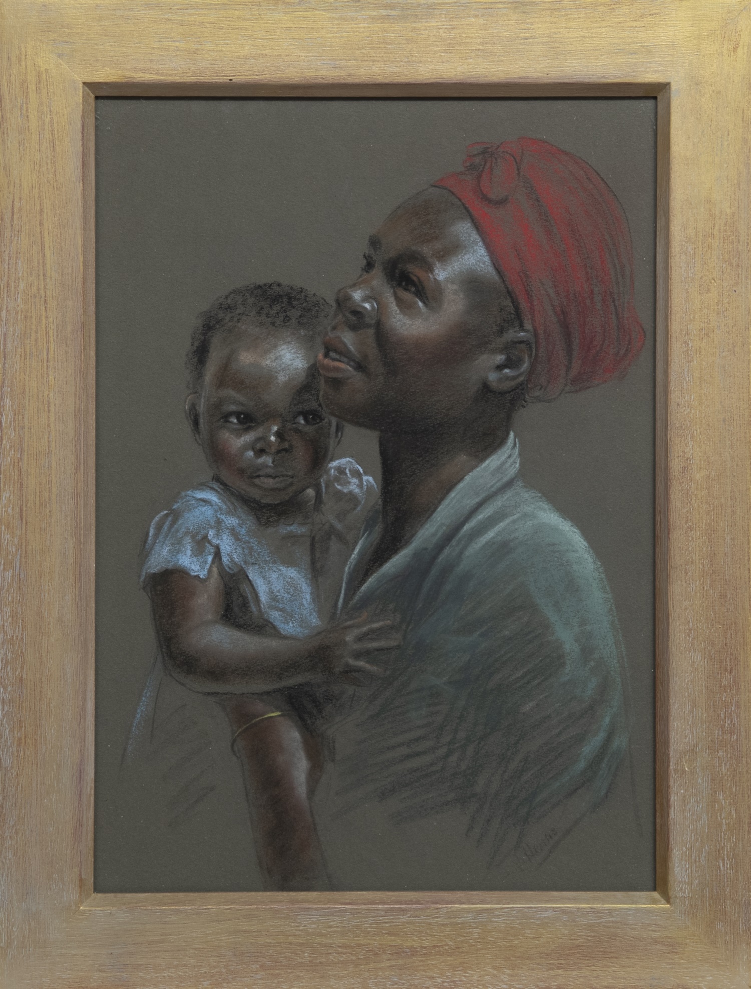 MOTHER AND CHILD, A PASTEL FROM THE CIRCLE OF J MACDONALD HENRY