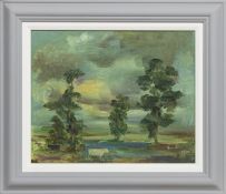 SUMMER LANDSCAPE, AN OIL BY WILLIAM CROSBIE