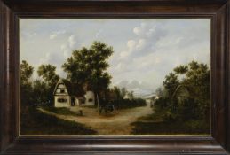 RURAL SCENE, AN OIL ATTRIBUTED TO GEORGE LARA