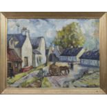 HIGHLAND VILLAGE, AN OIL BY LADY CAROLINE KININMONTH