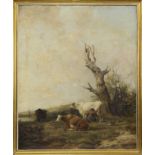 CATTLE BY THE TREE, AN OIL BY JAMES DUFFIELD HARDING