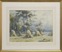 THE HARVESTERS, A WATERCOLOUR BY JOHN MACLAUCHLAN MILNE