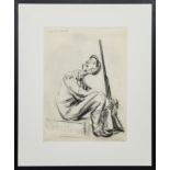 CHET ET COUCOU, A CHARCOAL BY JOHN BULLOCH SOUTER