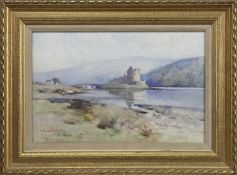 EILEAN DONAN CASTLE, A WATERCOLOUR BY ROBERT RUSSELL MACNEE