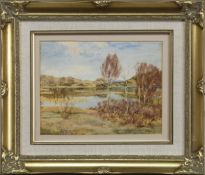 LOCH SCENE, A WATERCOLOUR BY DUNCAN MACGREGOR WHYTE