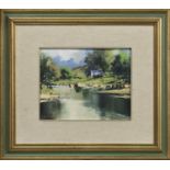 RIVER SCENE, AN OIL BY GEORGE KENNEDY GILLESPIE