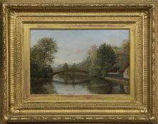 BRIDGE OVER A RIVER, AN OIL BY HUGH COLLINS