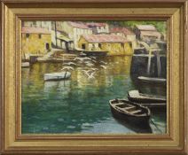 HARBOUR AND SEAGULLS, AN OIL BY MAUD NEALE