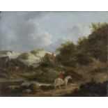 LANDSCAPE WITH COTTAGE, AN OIL BY GEORGE MORLAND