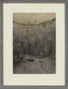 ABERDEEN QUARRY, A HAND ENHANCED LITHOGRAPH BY ROBERT BROUGH