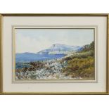 A VIEW TO MONTE CARLO, A WATERCOLOUR BY BERNARD ANTOINE RIGHETTI