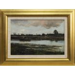 BARGE ON CANAL, AN OIL BY JOHN MUIRHEAD