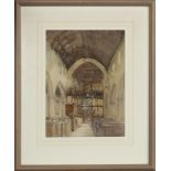 CHURCH INTERIOR, A WATERCOLOUR BY JAMES GARDEN LAING