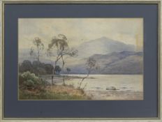 HIGHLAND LOCH, A WATERCOLOUR BY ARCHIBALD WILLIAMSON HOGG