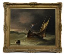 ROUGH SEAS, AN OIL BY JAMES MILLER HUGGINS