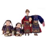 TWO PAIRS OF CHINESE DOLLS