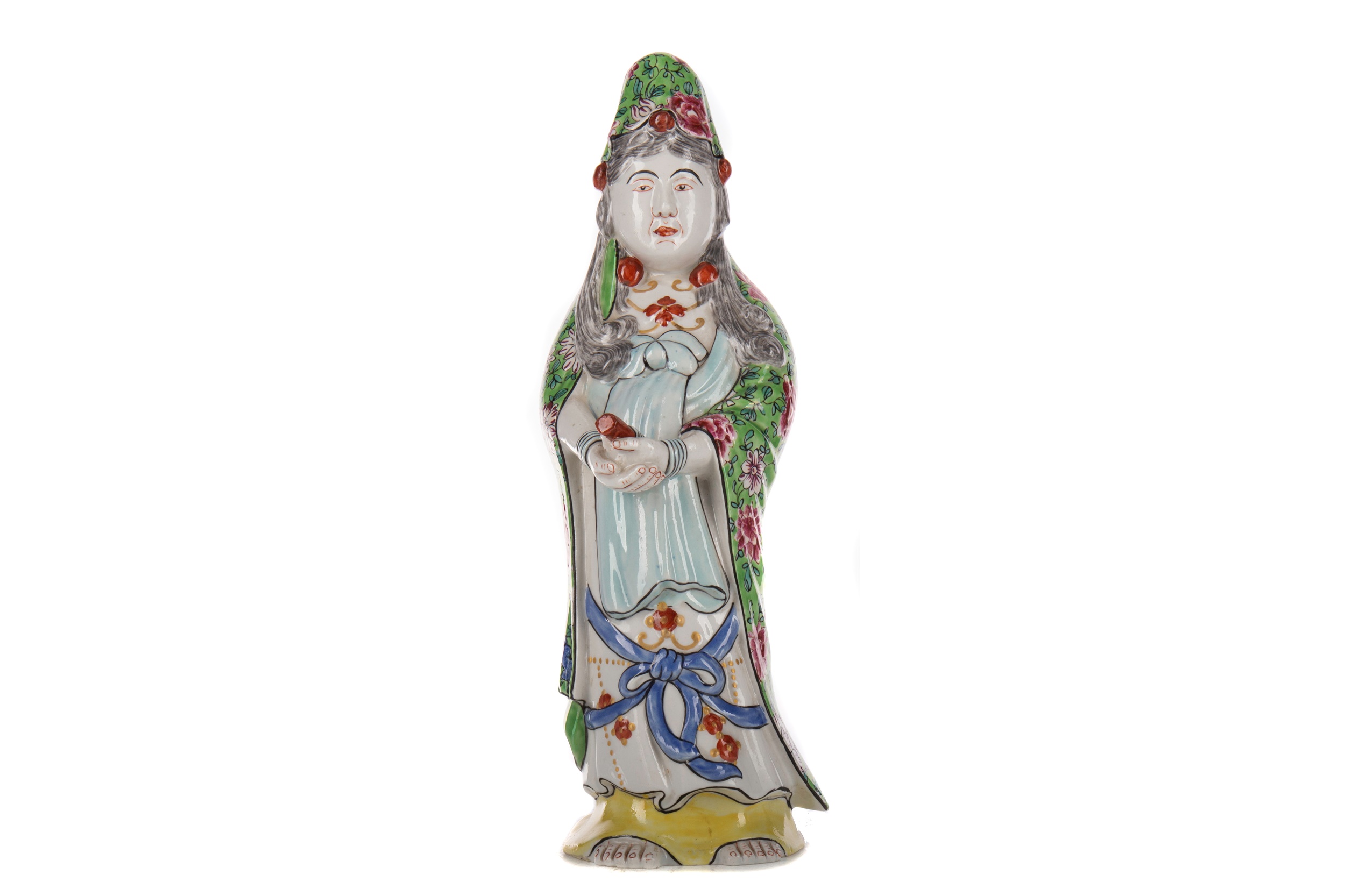 A CHINESE FAMILLE ROSE FIGURE OF GUANYIN